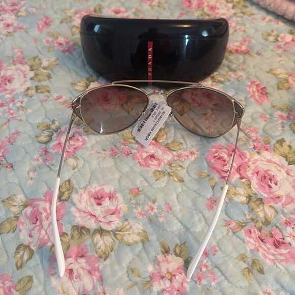 NWT Prada Sunglasses - Pale Gold - Picture 2 of 7